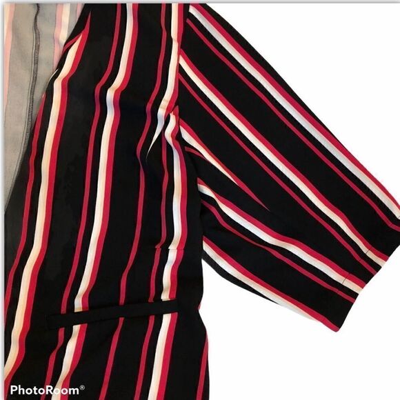 Torrid Open Blazer Size 6X Black Fuchsia Stripe - Picture 2 of 6